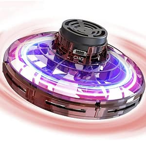 Mini UFO toy with RGB lights, perfect for kids' hover fun and entertainment. Bright, colorful, and e.