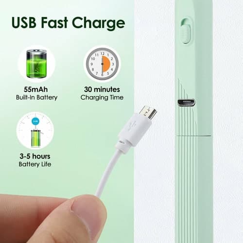 USB fast charge device with built-in battery and quick charging features.