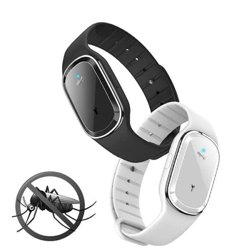 Wireless mosquito repellent bracelets with smart technology for outdoor use.
